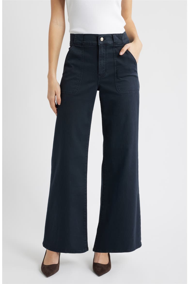 Modern Pocket High Waist Wide Leg Pants, Main, color, NAVY