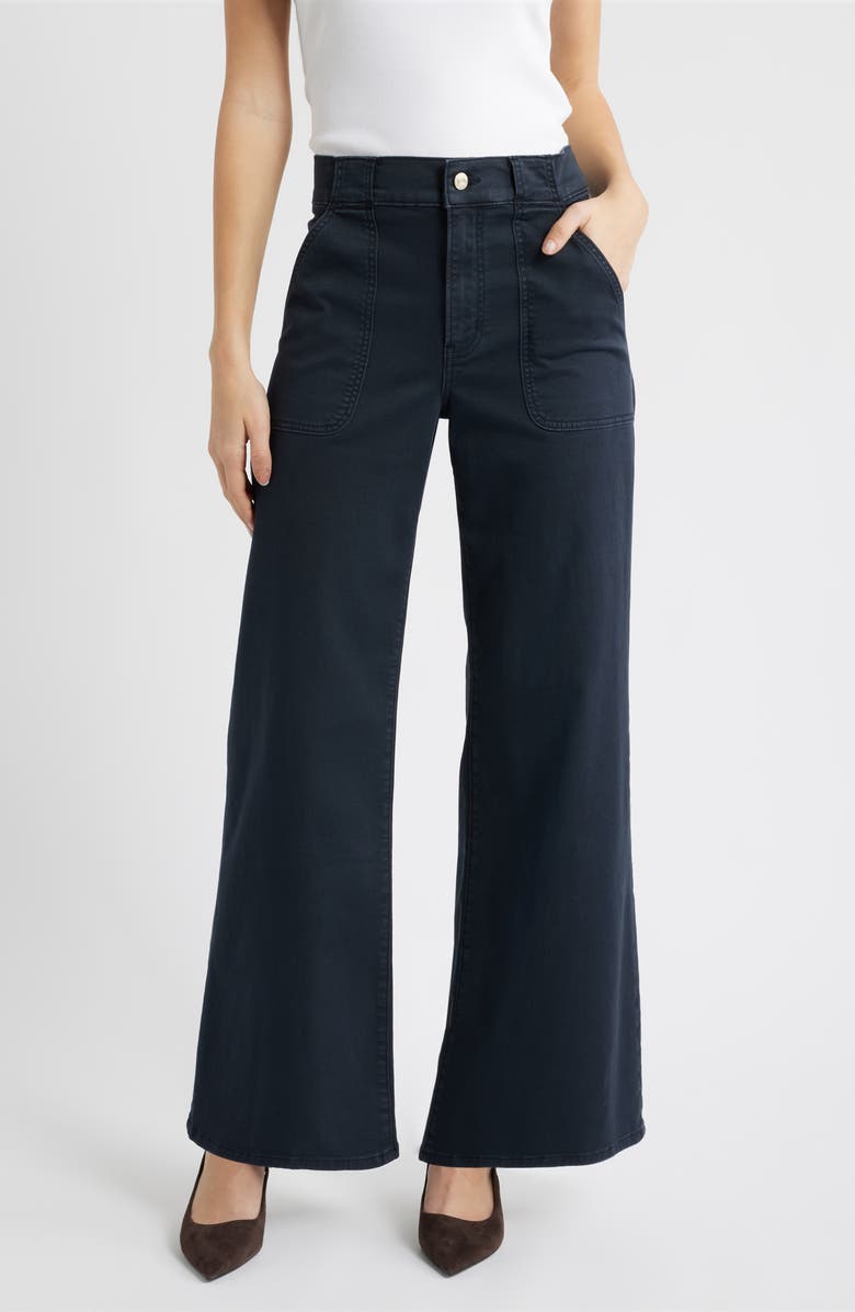 FRAME Modern Pocket High Waist Wide Leg Pants, Main, color, Navy