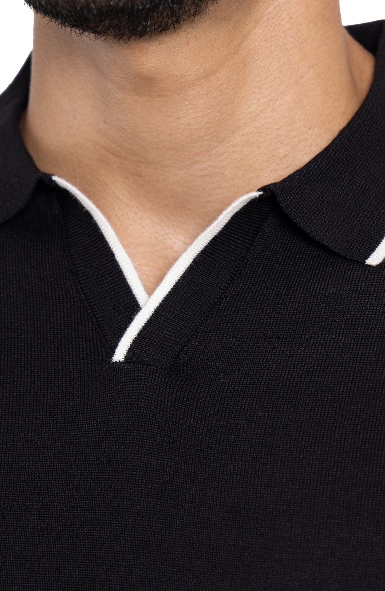 XRAY V-Neck Polo Sweater, Alternate, color, Black