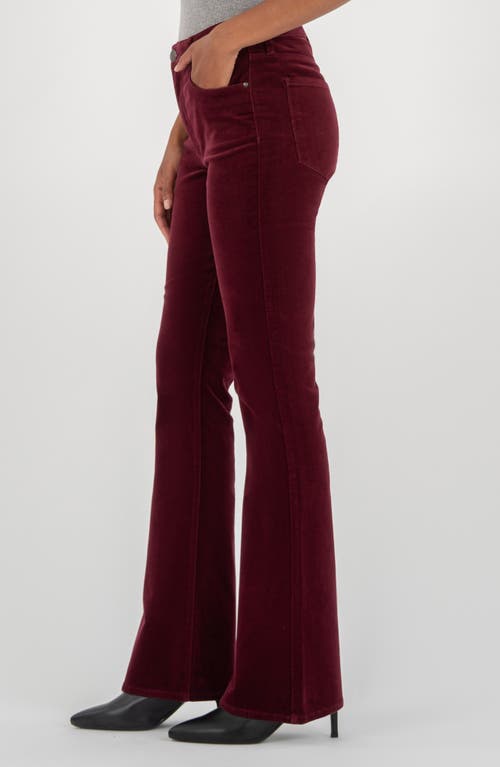 Kut From The Kloth Ana Fab Ab High Waist Corduroy Flare Jeans In Burgundy