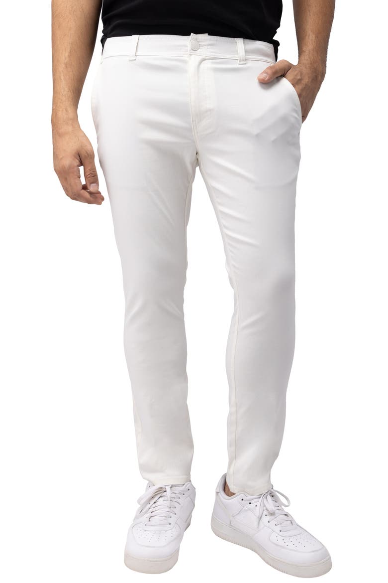 Hidden Zip Pocket Twill Trousers, Alternate, color, COCONUT