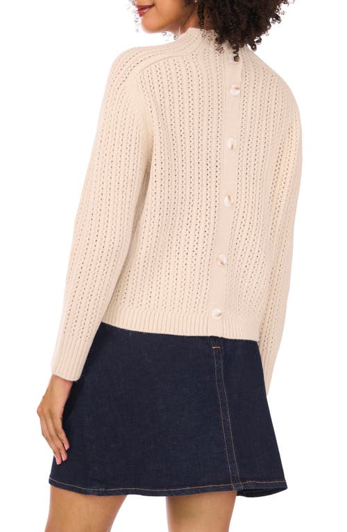 Vince Camuto Pointelle Funnel Neck Sweater In Neutral