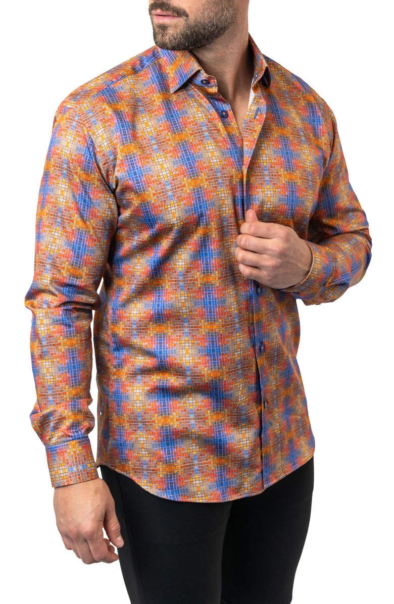 Maceoo Fibonacci Stretchcrosstile Performance Button-Up Shirt, Alternate, color, 