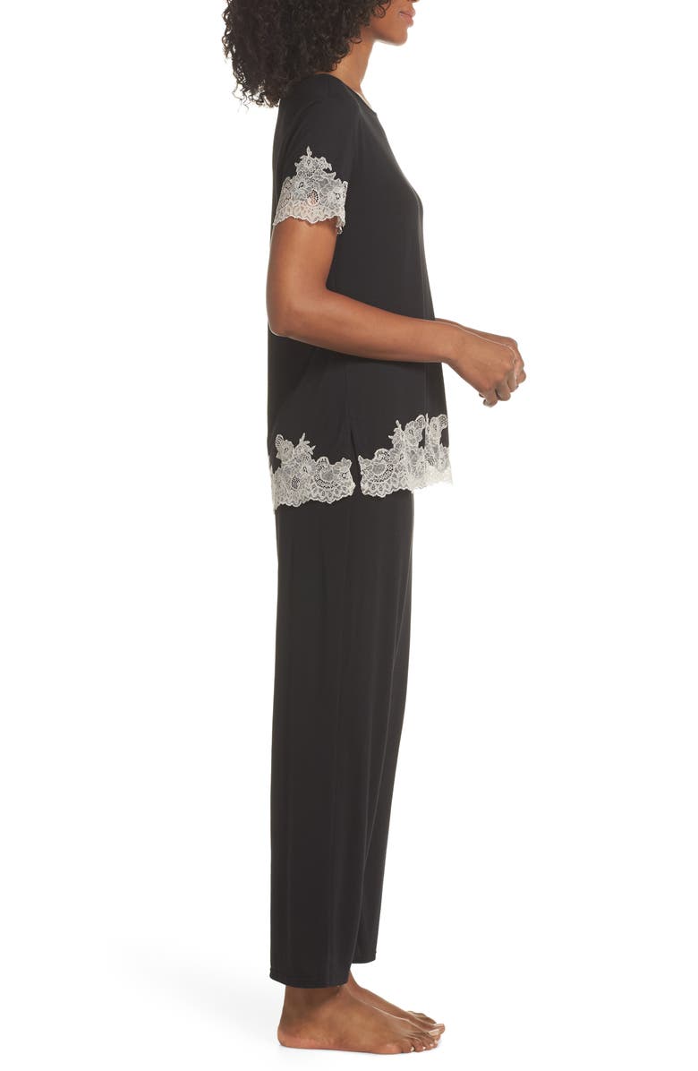 Natori Luxe Shangri-La Pajamas, Alternate, color, Bkc