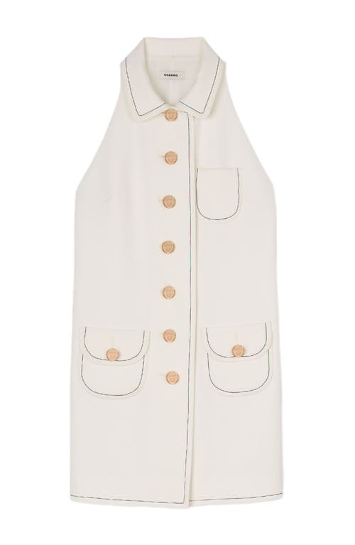 Sandro Melodie Peter Pan Collar Dress In Ecru