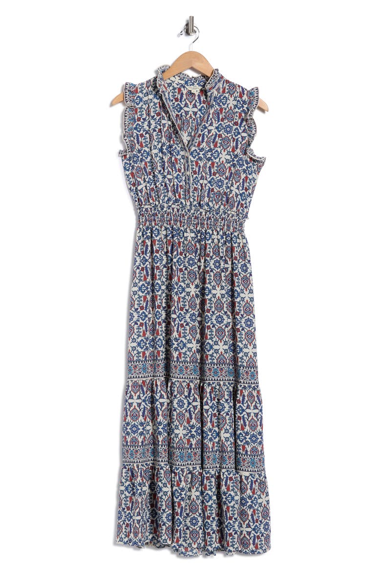 Floral Maxi Dress, Alternate, color, ECRU/ SPICE/ TURQ GARDEN