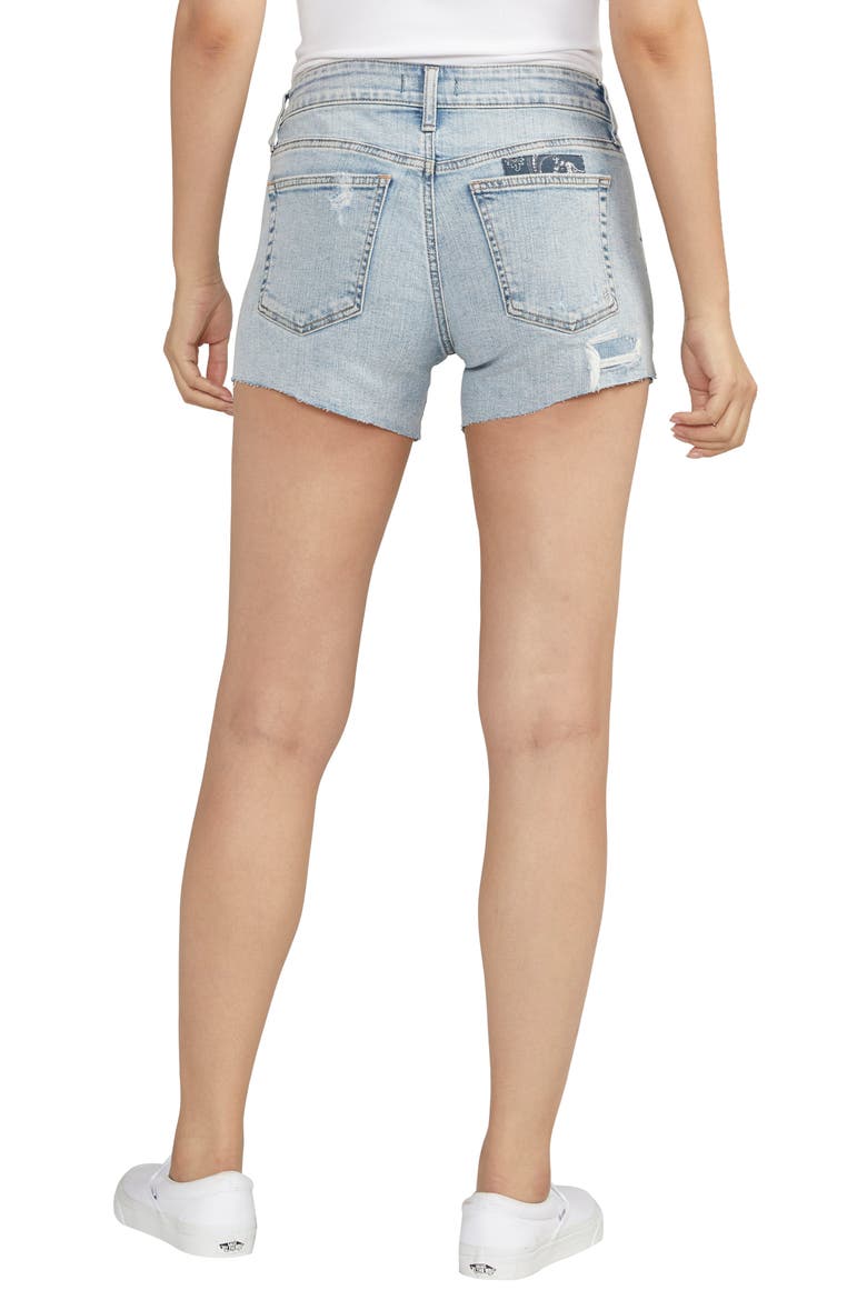 Distressed Boyfriend Denim Shorts, Alternate, color, INDIGO