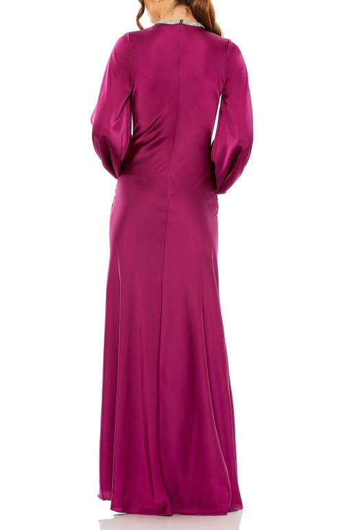 Mac Duggal Women's Ieena Satin Sheath Gown In Berry