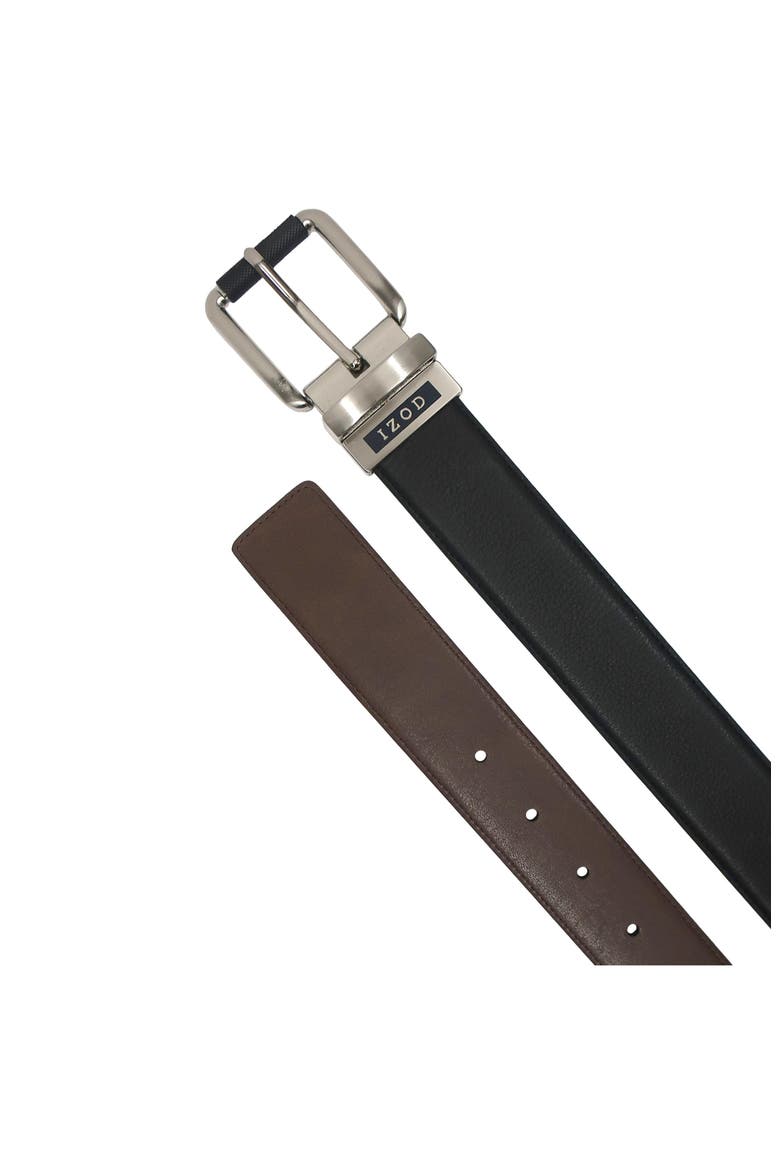 Mens Reversible Leather Belt, Alternate, color, Black