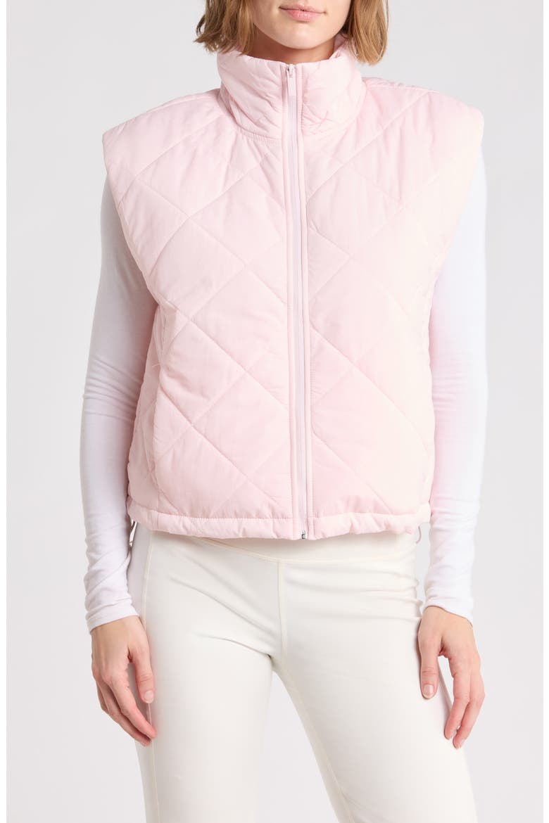 Wander Diamond Quilted Vest, Main, color, PINK SLIPPER