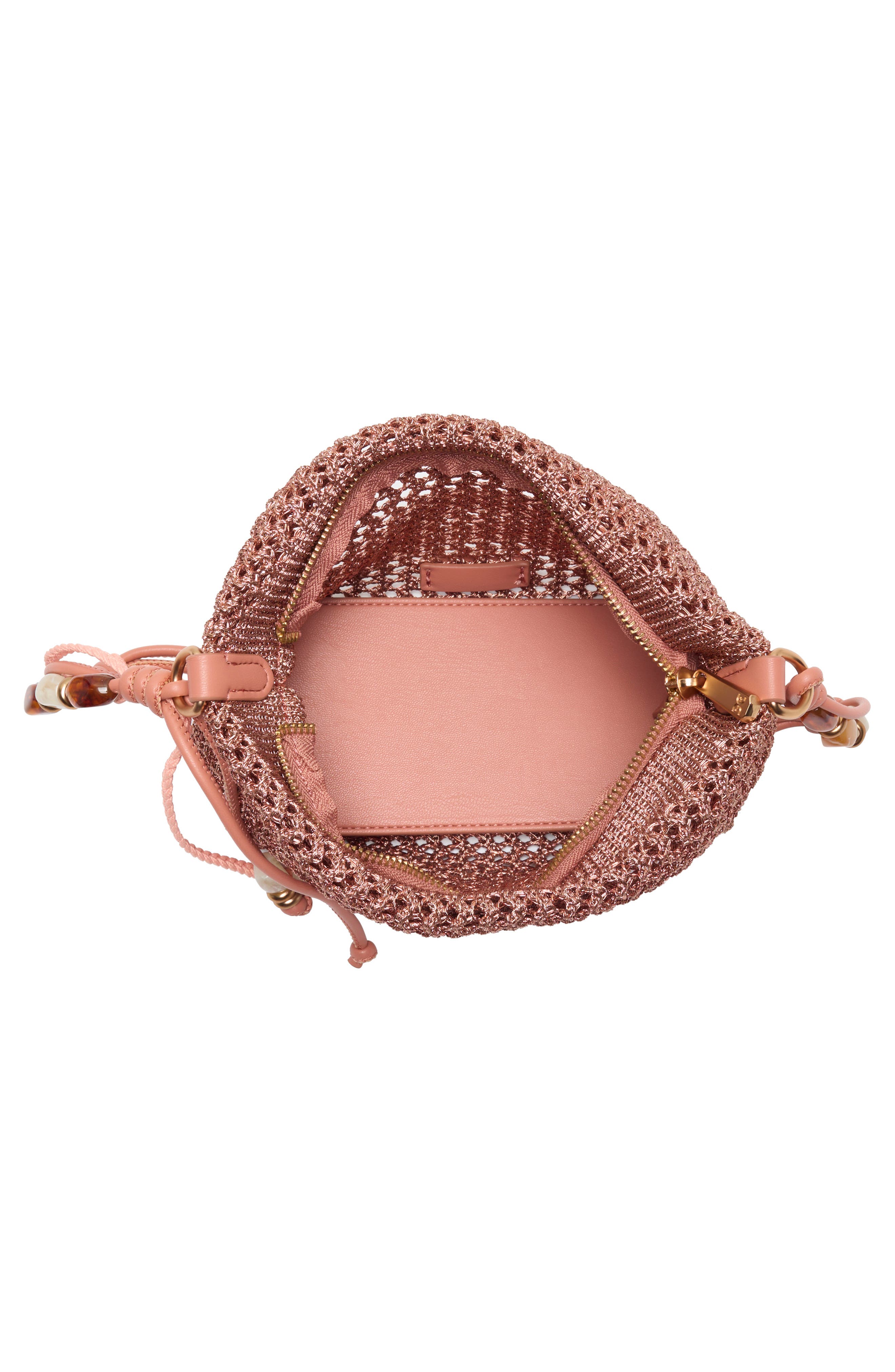 Ellina Beaded Shoulder Bag, Alternate, color, RUST