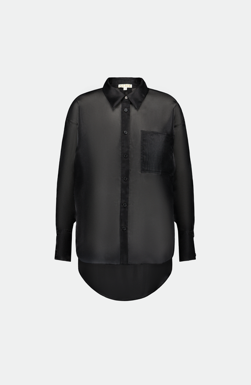 Saemdi Oversized Organza Shirt In Black
