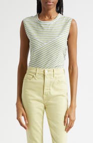 Veronica Beard Johana Stripe Side Ruched T-Shirt