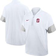 Nike Men's Nike White Stanford Cardinal 2025 Sideline Short Sleeve Quarter-Zip Coach Jacket