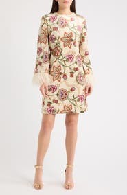 Julia Jordan Feather Cuff A-Line Dress