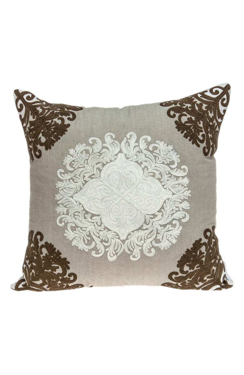 PARKLAND COLLECTION Pilar Traditional Throw Pillow, Main, color, Beige