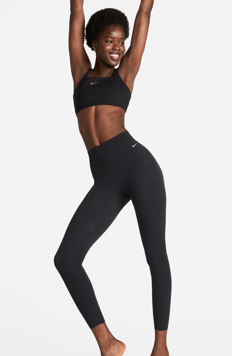 Nike Zenvy Gentle-Support High-Waisted 7/8 Leggings, Alternate, color, Black/ Black