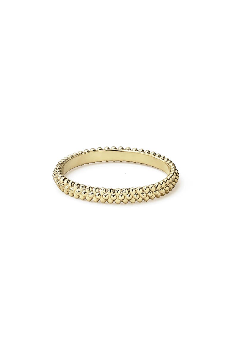 Caviar Beaded Stacking Ring, Main, color, YELLOW GOLD