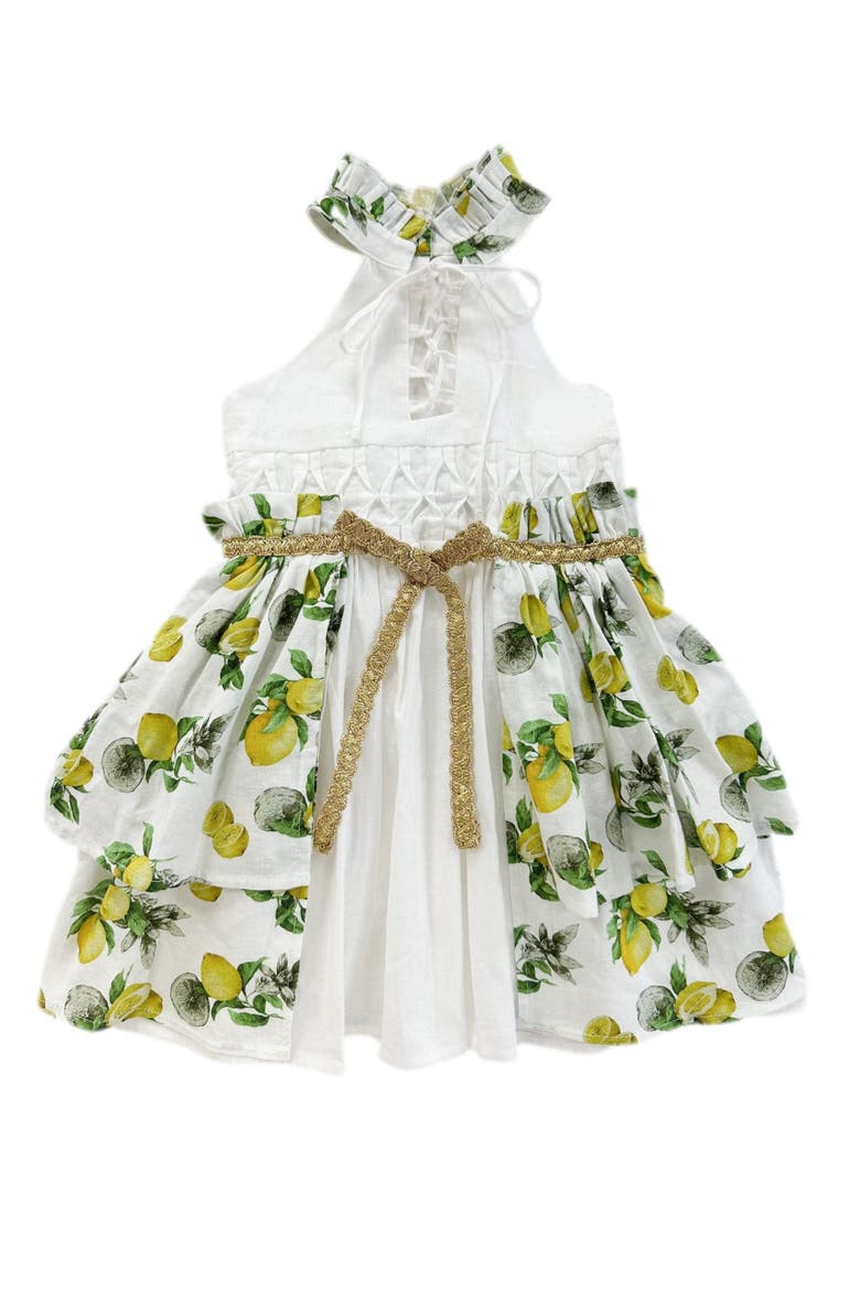 Amalfi Lemon Dress, Main, color, White Lemon Print