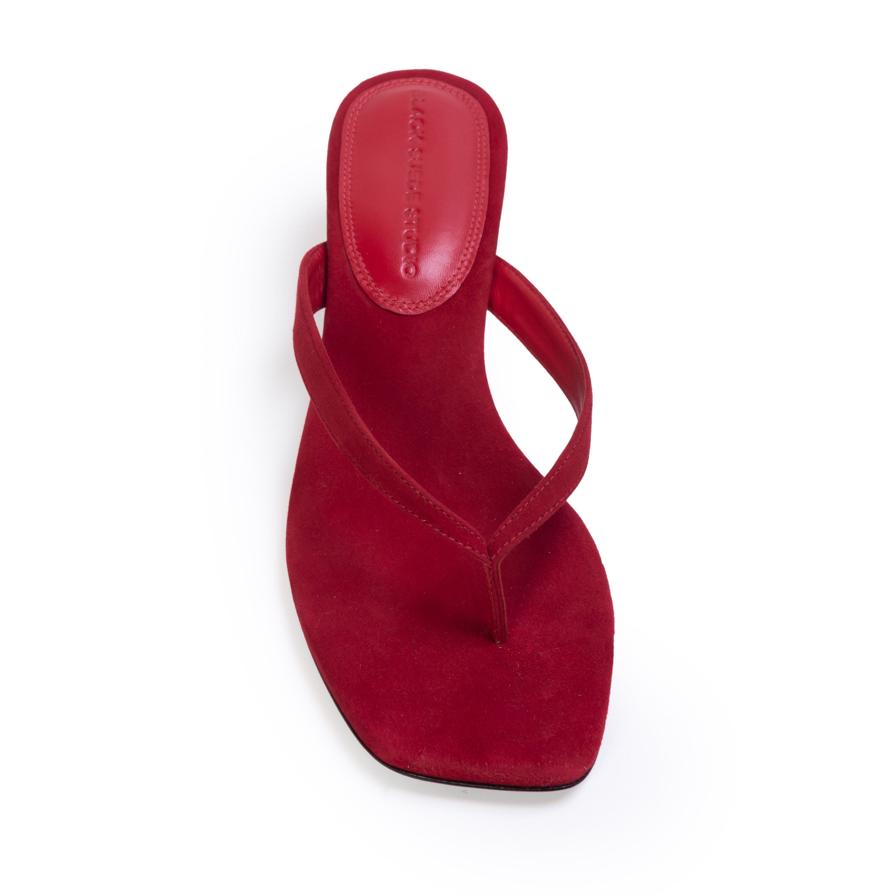 Kendal 35 Suede Sandal, Alternate, color, Cherry Suede