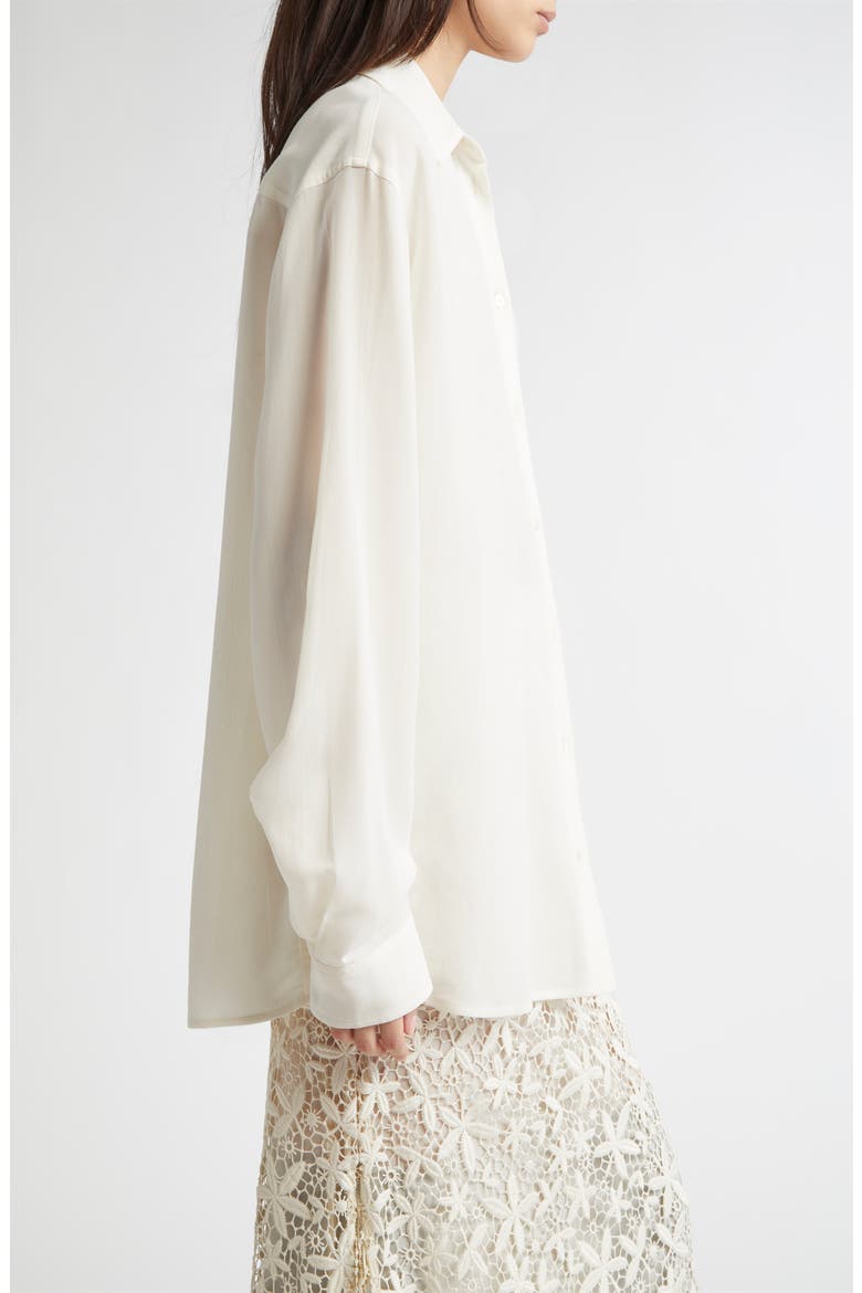 Classic Crepe Button-Up Shirt, Alternate, color, MILK