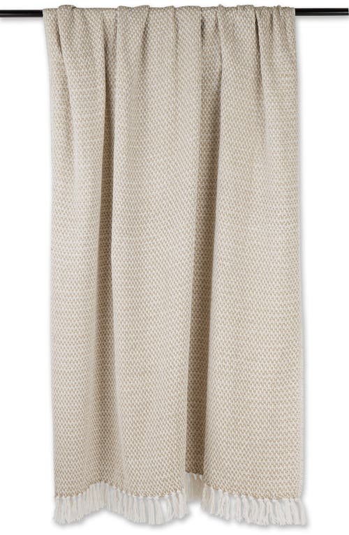 Design Imports Tassel Woven Cotton Throw Blanket In Brown