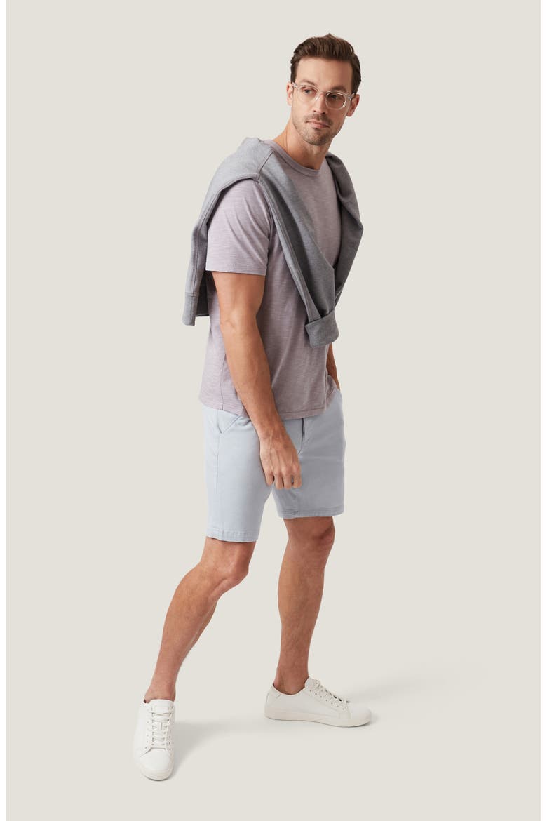 Arizona Slim Fit Flat Front Chino Shorts, Alternate, color, LIGHT BLUE TWILL
