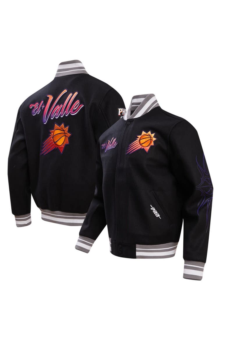 Men's Pro Standard Black Phoenix Suns 2023/24 City Edition Full-Zip Varsity Jacket, Main, color, Black