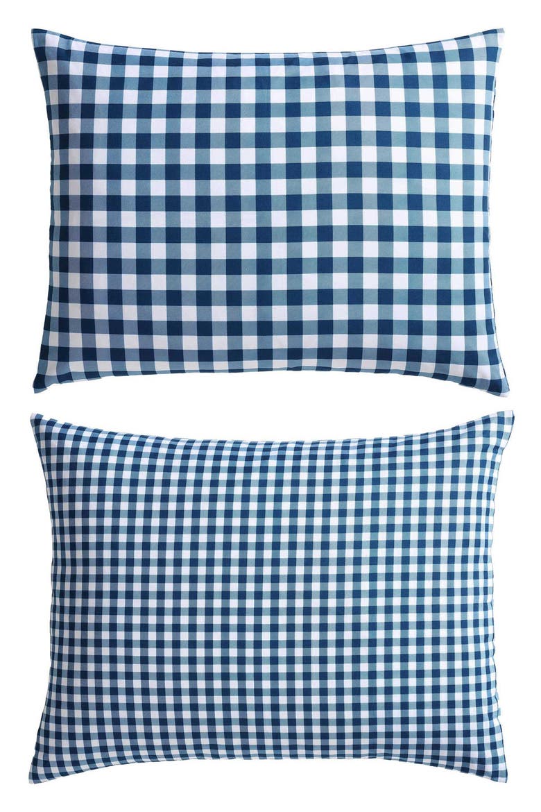 Preston Check Microfiber Comforter Set, Alternate, color, WHITE/ COSMO BLUE