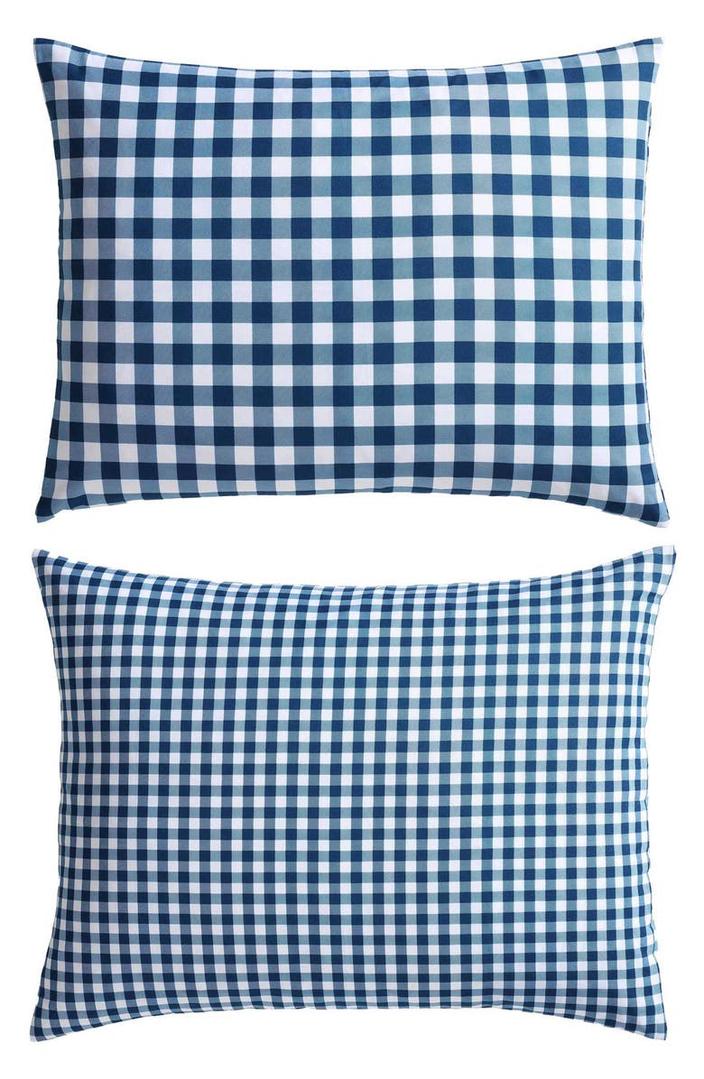 Eddie Bauer Preston Check Microfiber Comforter Set, Alternate, color, White/ Cosmo Blue