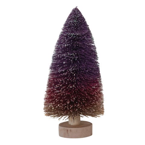 Bottle Brush Tree on Wood Base