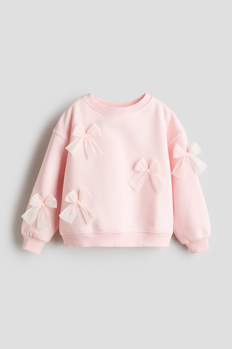 Motif-detail Sweatshirt, Alternate, color, Light pink/bows
