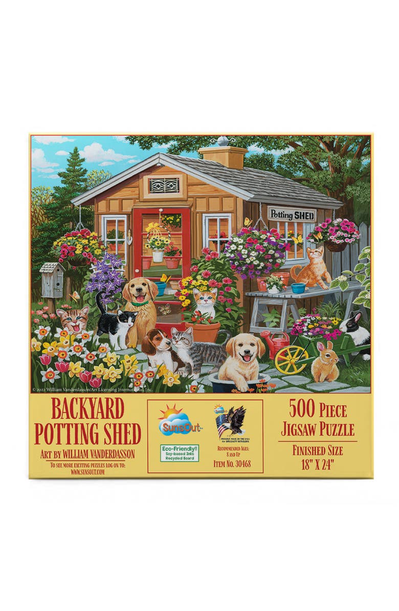 Sunsout Backyard Potting Shed 500 piece Jigsaw Puzzle for Adults, Alternate, color, Multicolor