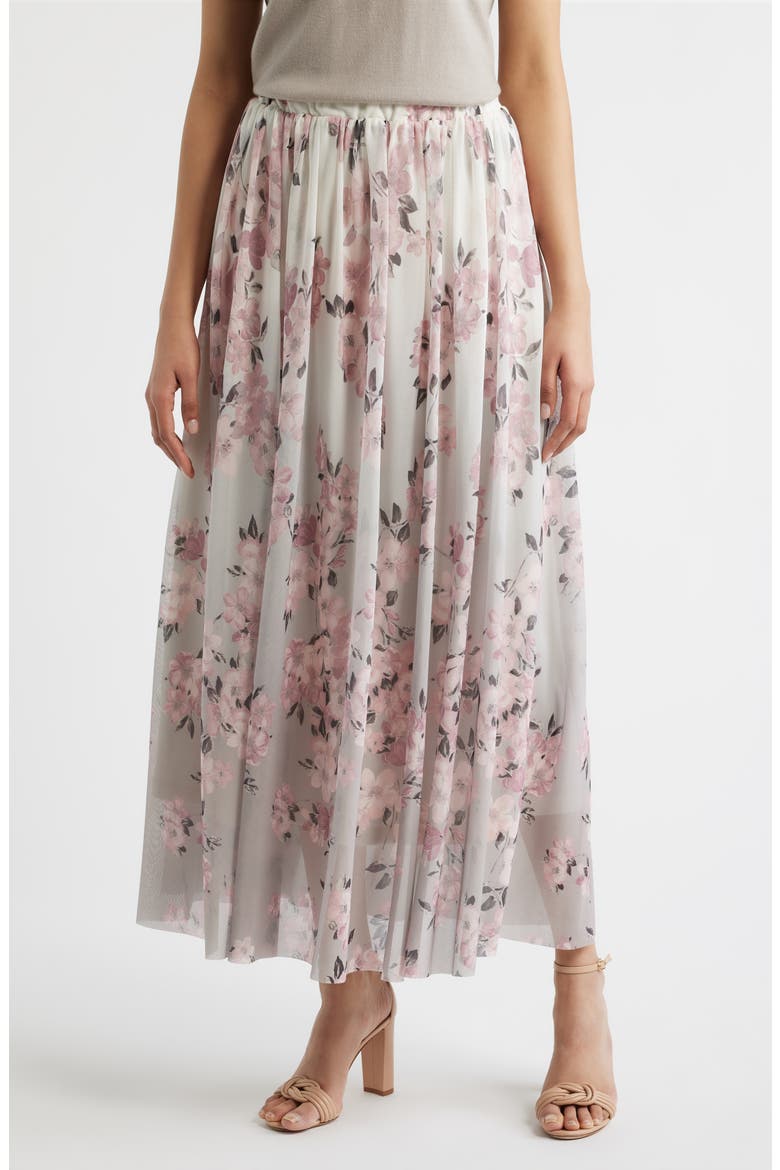 Floral Maxi Skirt, Main, color, PORCINI MULTI