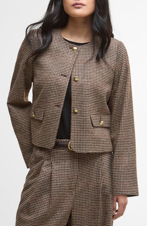Corina Houndstooth Wool Jacket