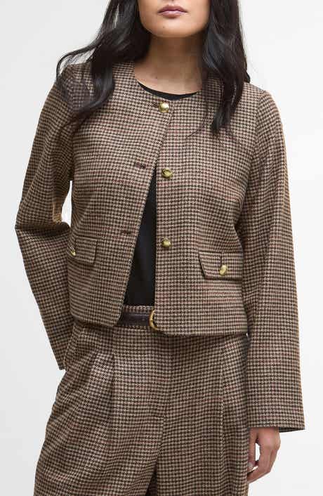 Barbour Corina Houndstooth Wool Jacket