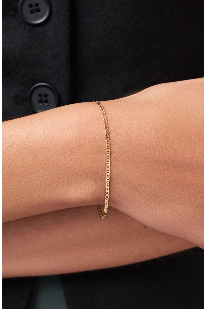 Solid Yellow Gold - Flat Mariner Chain Bracelet, Alternate, color, Gold