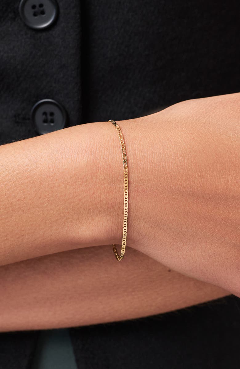 Ana Luisa Solid Yellow Gold - Flat Mariner Chain Bracelet, Alternate, color, Gold