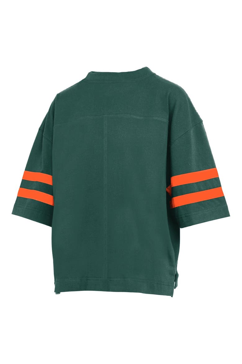 Women's Pressbox  Green Miami Hurricanes Wayne Tyler Cropped T-Shirt, Alternate, color, Green