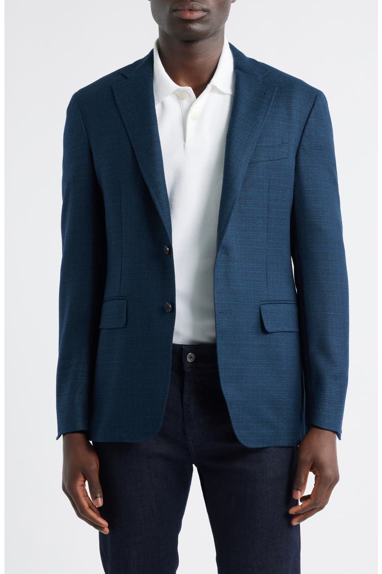 Kei Trim Fit Mélange Wool Sport Coat, Main, color, DARK GREEN
