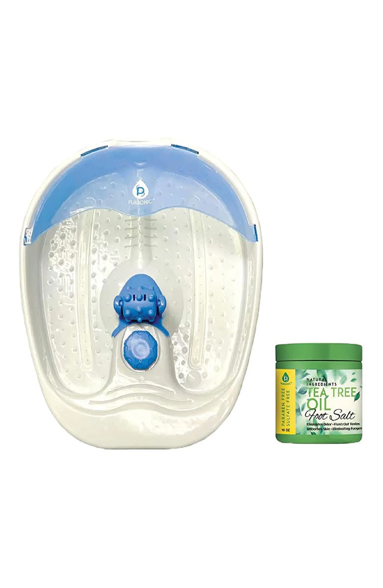 PURSONIC Foot Spa Massager with Tea Tree Oil Foot Salt Scrub, Alternate, color, Blue