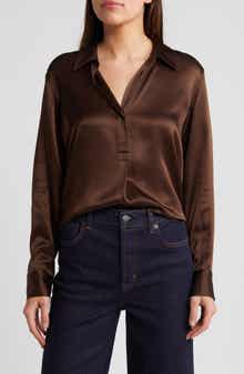 Rails Nissa Satin Button-Up Shirt