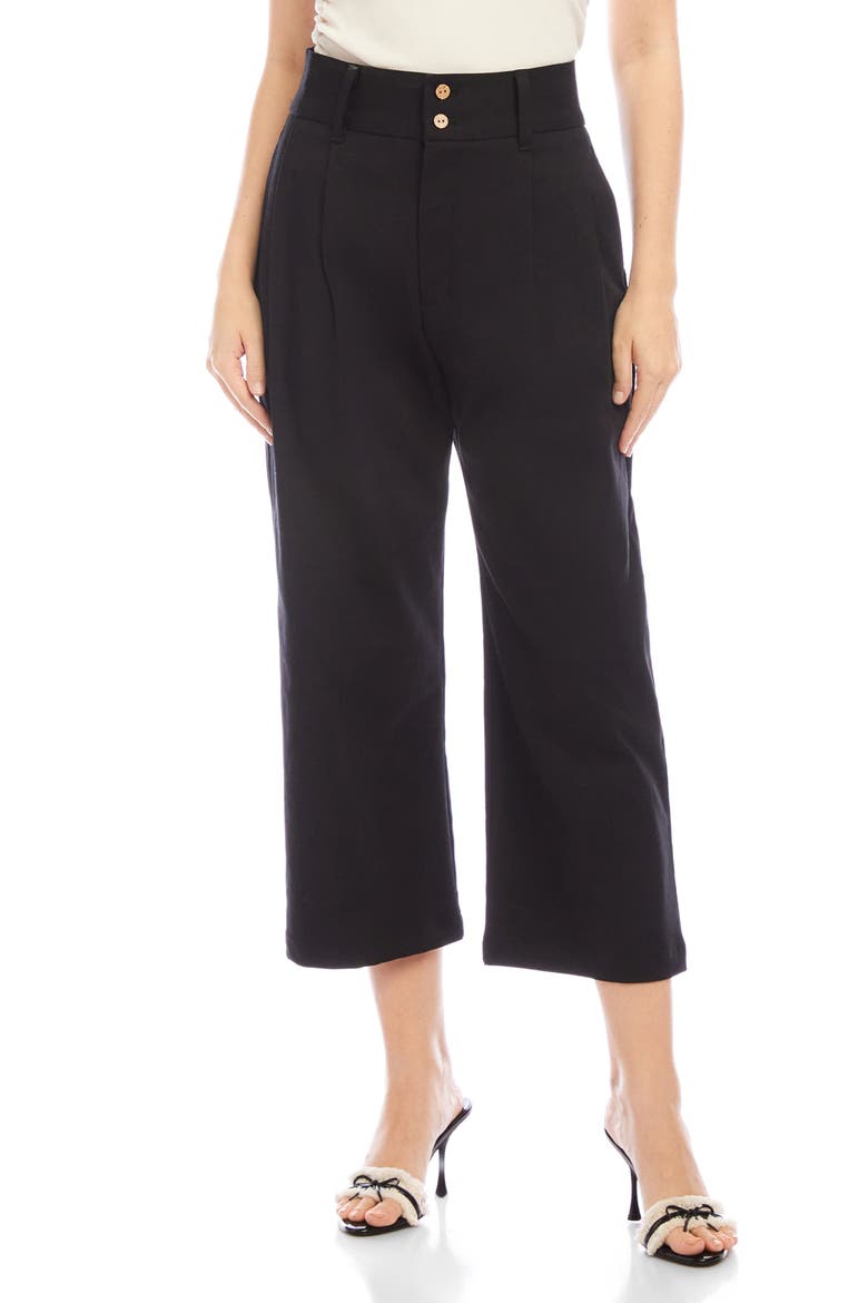 Sadie High Waist Wide Leg Crop Pants, Main, color, BLACK