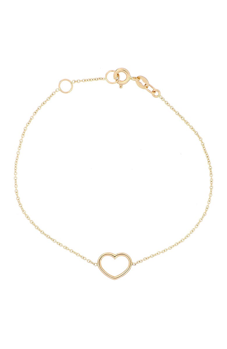 Bony Levy 14K Yellow Gold Open Heart Bracelet, Main, color, 