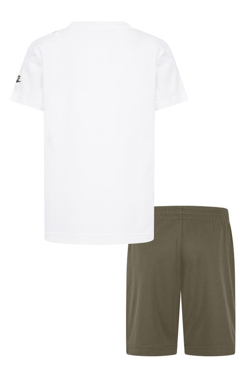 Nike Kids' Split Futura T-shirt & Shorts Set In Medium Olive