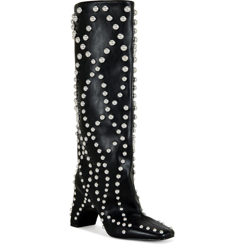 Azalea Wang Virgile Studded Knee High Boot In Black