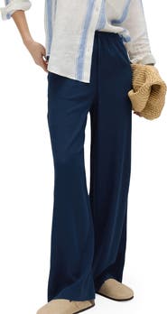 M&S Linen Blend Wide Leg Drawstring Pants