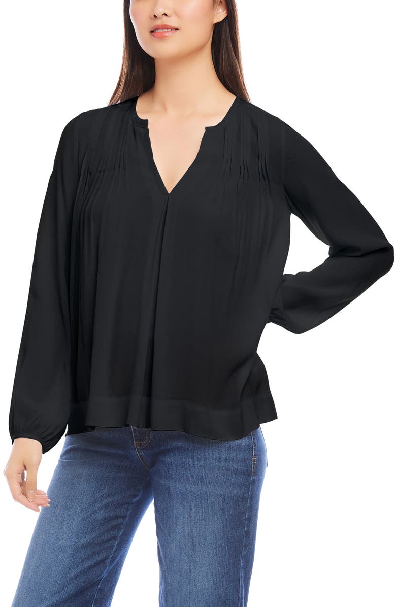 Karen Kane Pintuck Pleated Crepe Top, Main, color, 