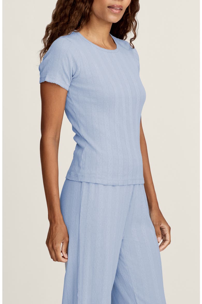 Pima Cotton Pointelle T-Shirt, Alternate, color, BLUE