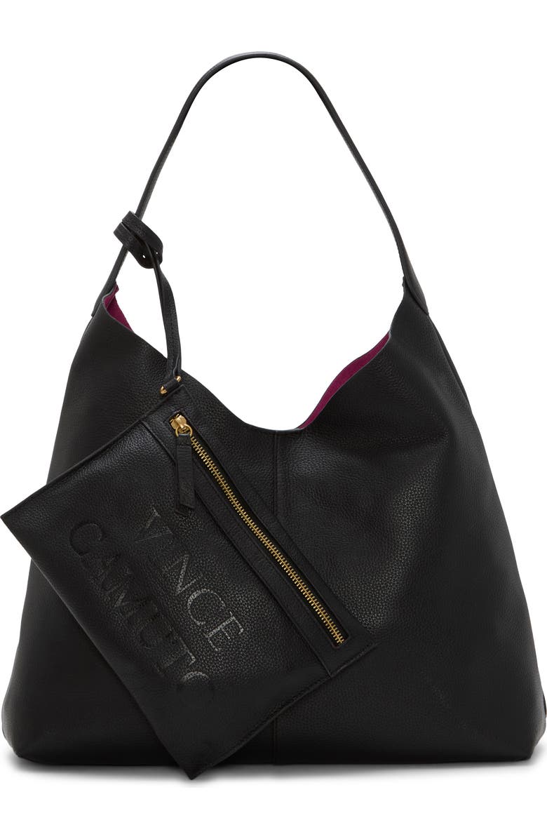 Vince Camuto Jenna Pebble Leather Hobo Bag, Main, color, Oxford